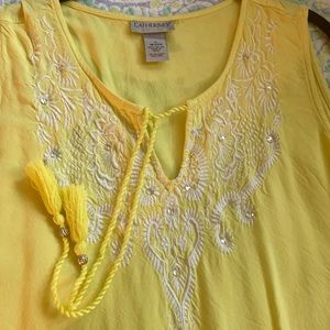 Sunny fun boho tunic top.